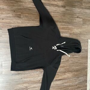 Easton Black Hoodie with Cream Drawstrings
